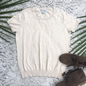 Cute Beige Short-Sleeved Sweater